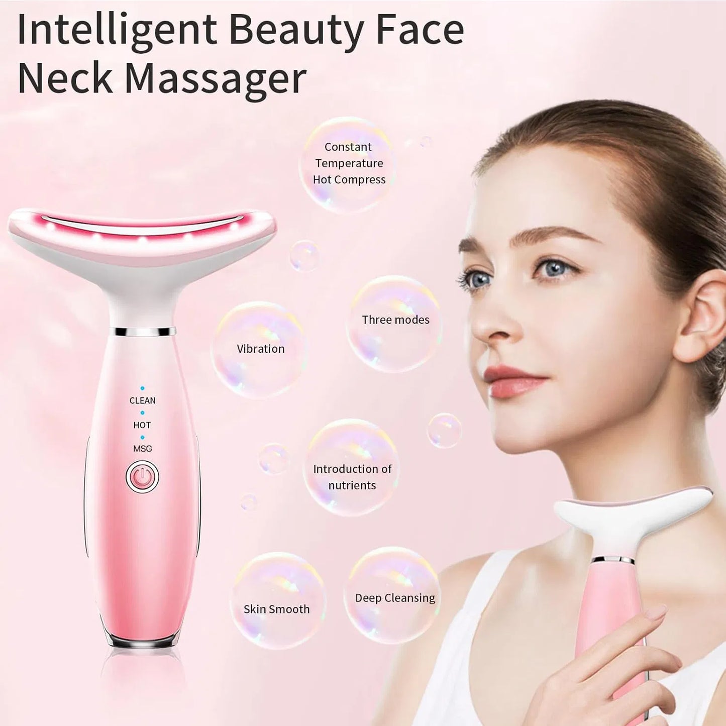 3-in-1 Face & Neck Massager – Heated Vibration Sculpting Tool