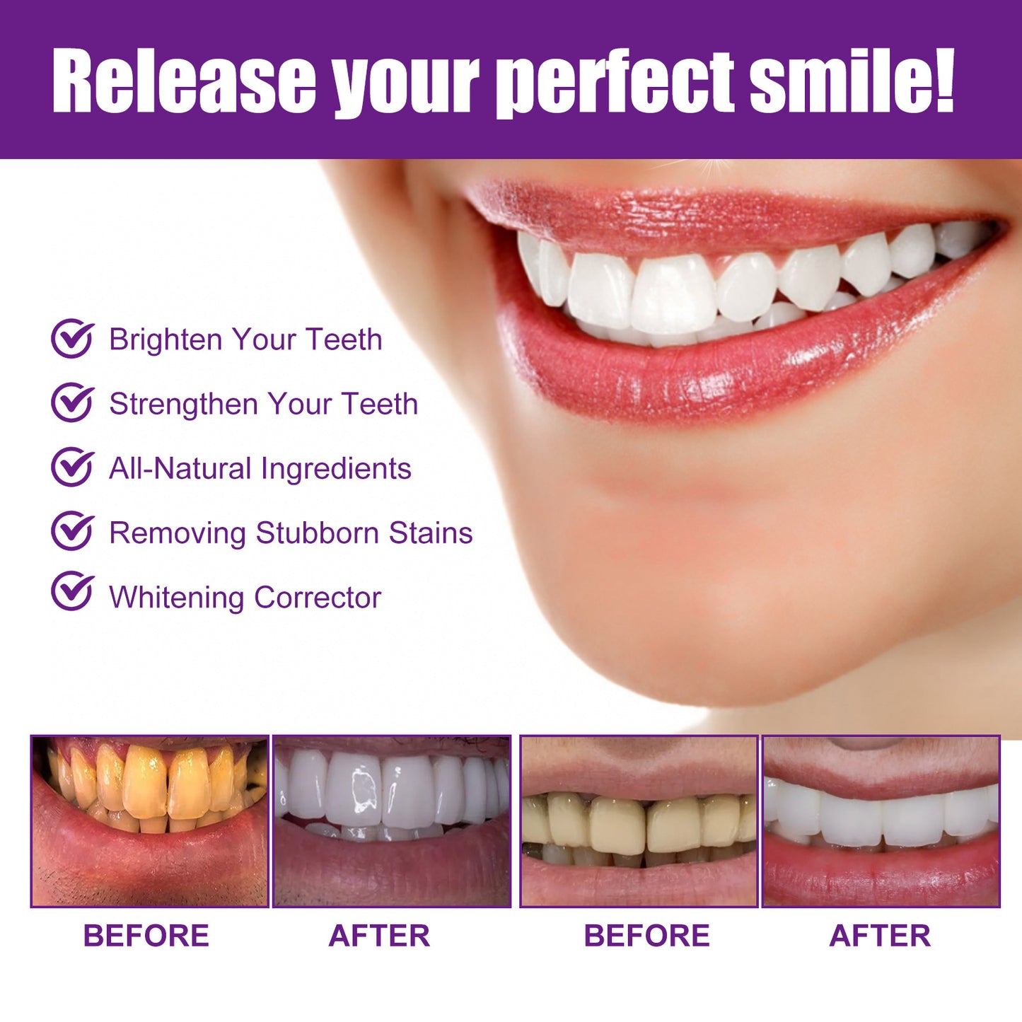 Purple Teeth Whitening Toothpaste – Stain Removal & Fresh Breath Care