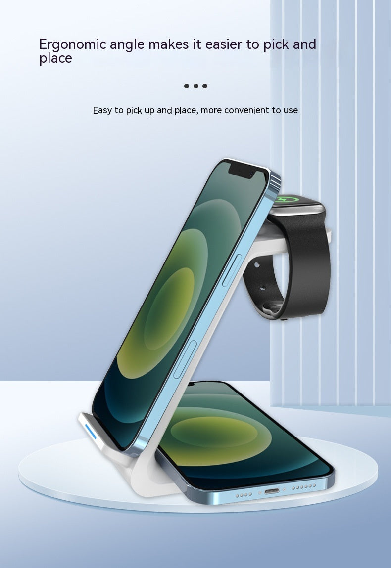 ⚡ 3-in-1 Fast Wireless Charging Station – Vertical Desktop Stand