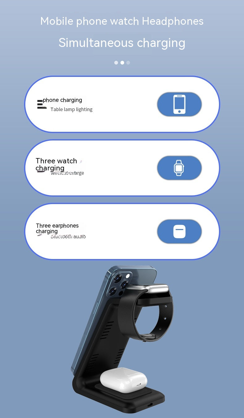 ⚡ 3-in-1 Fast Wireless Charging Station – Vertical Desktop Stand