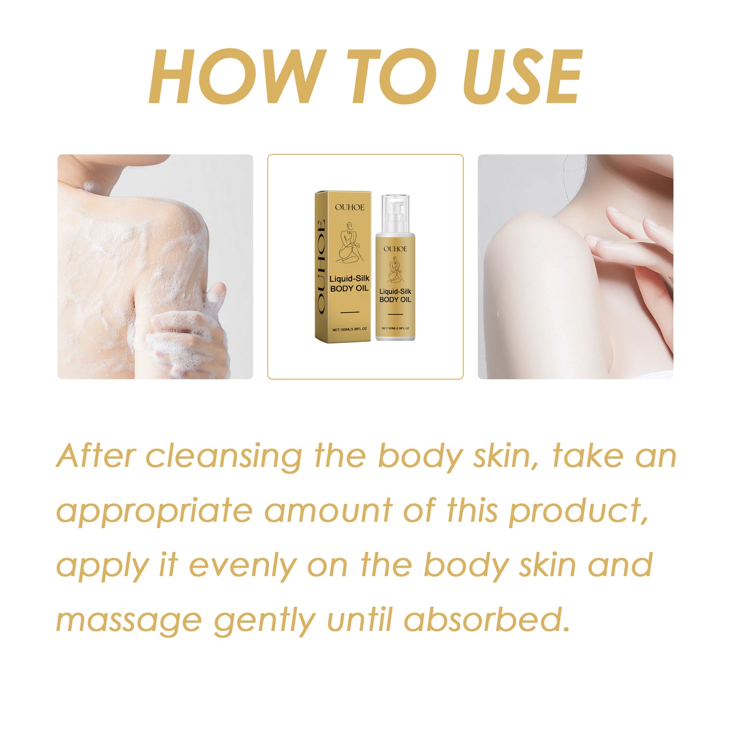 ✨ OUHOE Liquid Silk Body Essence Oil – Hydrating & Firming Skin Repair