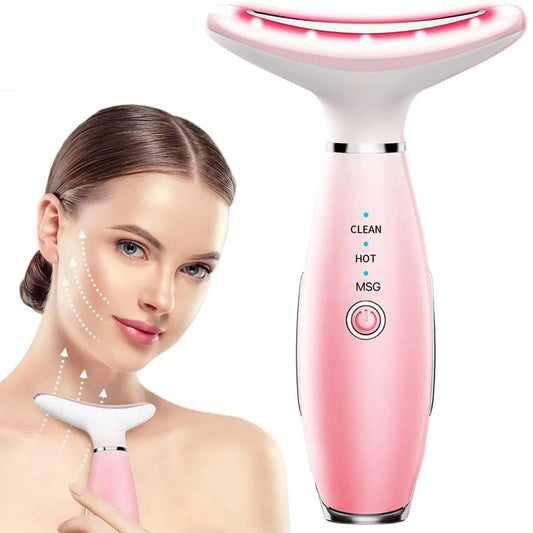 3-in-1 Face & Neck Massager – Heated Vibration Sculpting Tool