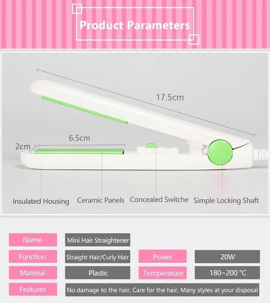 ‍♀️Mini 2-in-1 Hair Iron – Straighten & Curl Anytime, Anywhere