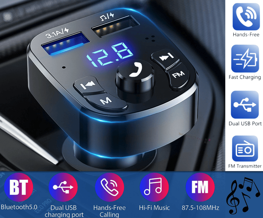All-in-One Car Gadget ⚡ T20 Bluetooth + MP3 + Phone Charger