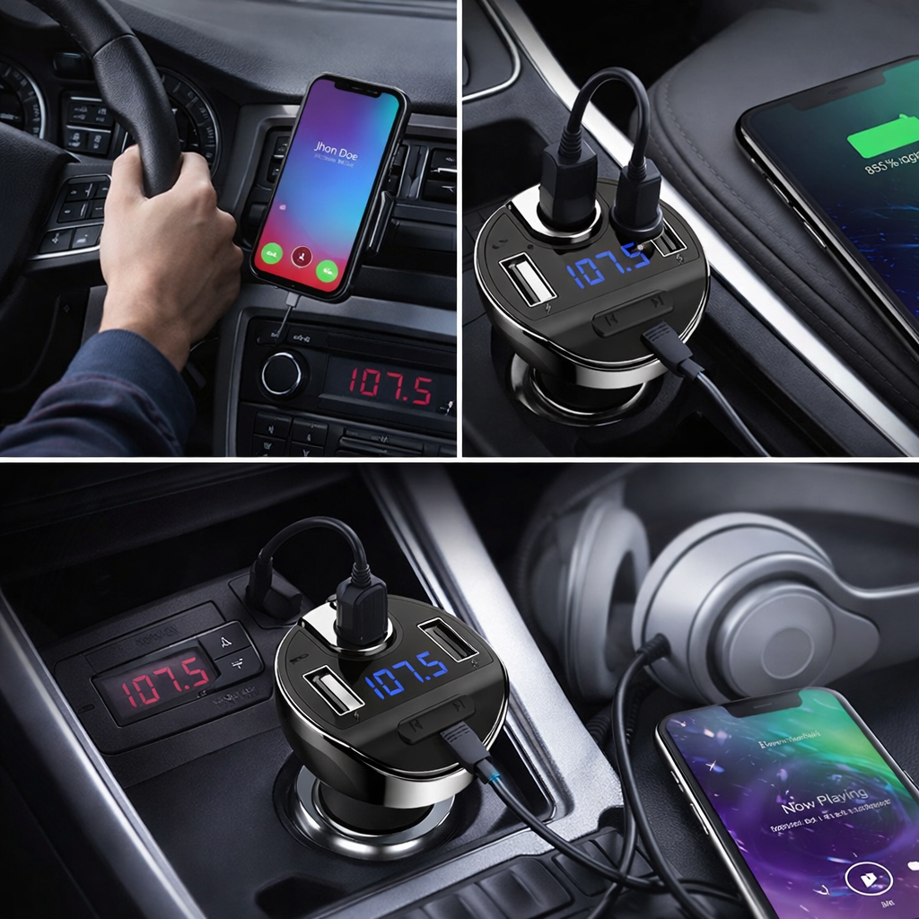 All-in-One Car Gadget ⚡ T20 Bluetooth + MP3 + Phone Charger