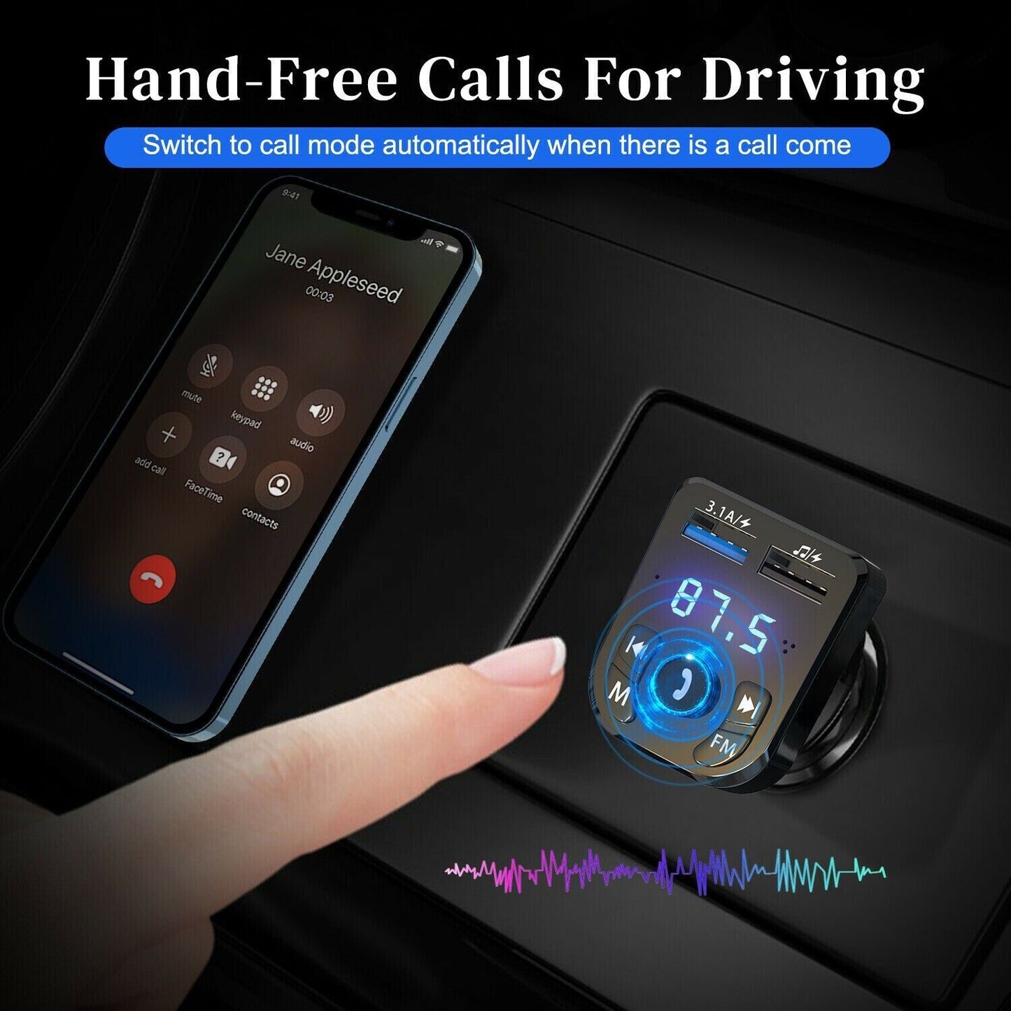 All-in-One Car Gadget ⚡ T20 Bluetooth + MP3 + Phone Charger