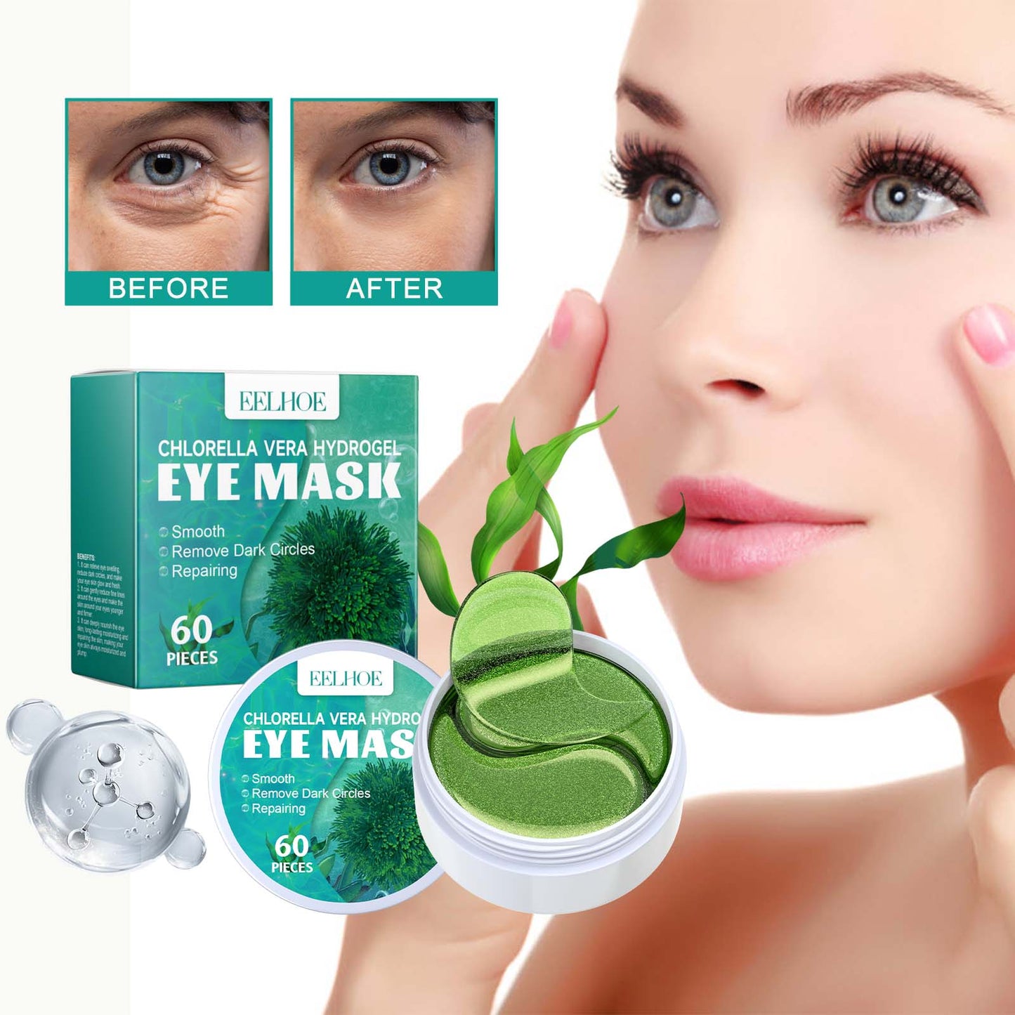Eye Mask, Moisturizing Desalination Eye Grain Compact Fine Grain Soft Skin Hydrating Eye Mask